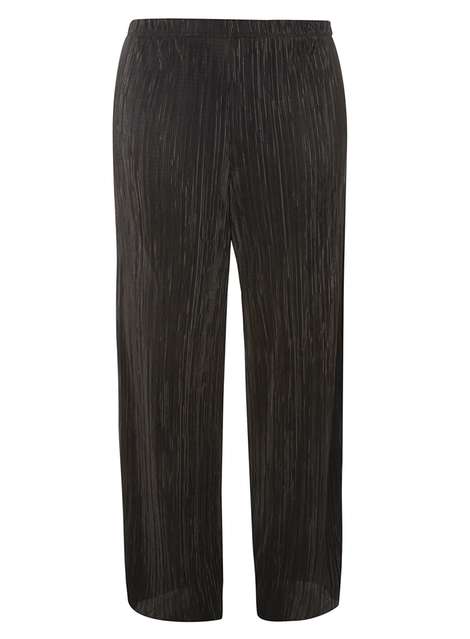 **DP Curve Black Plisse High Waisted Trousers